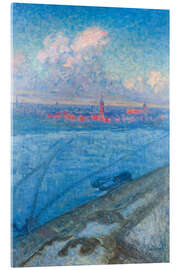 Acrylglasbild Die Stadt bei Sonnenuntergang, 1897 - Eugène Jansson