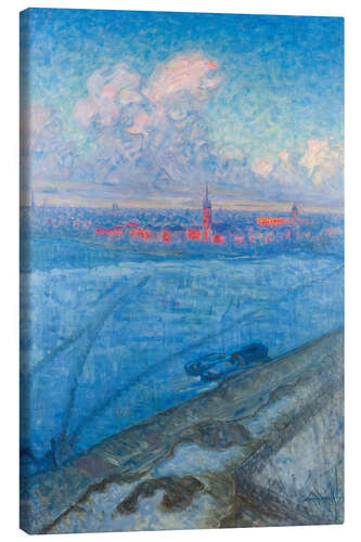 Stampa su tela The City at Sunset, 1897