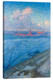 Stampa su tela The City at Sunset, 1897 - Eugène Jansson