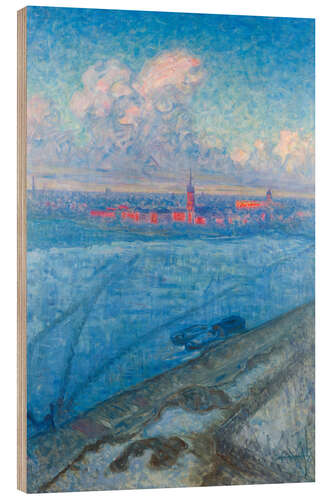 Tableau en bois The City at Sunset, 1897