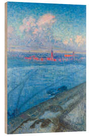 Tableau en bois The City at Sunset, 1897 - Eugène Jansson