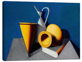 Canvas print Still life with jugs, vase and book copy - Vilhelm Lundstrøm