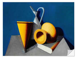 Vinilo para la pared Still life with jugs, vase and book copy