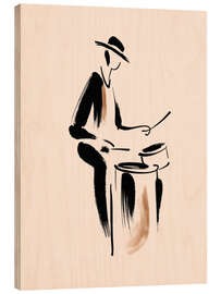 Quadro de madeira The drummer