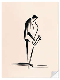 Selvklæbende plakat The saxophonist