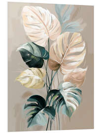 Hartschaumbild Pastell Monstera