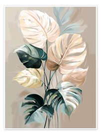 Wandbild Pastell Monstera - DejaReve