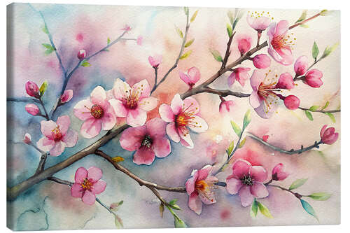 Quadro em tela Almond trees in bloom