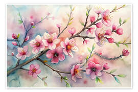 Póster Almond trees in bloom - nobelart