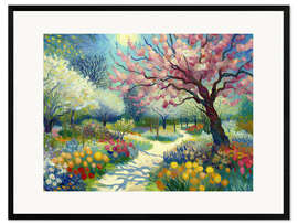 Framed art print Van Gogh-style landscape - nobelart