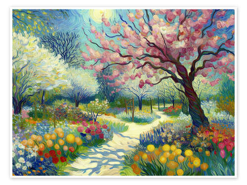 Póster Van Gogh-style landscape