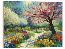 Quadro de madeira Van Gogh-style landscape - nobelart