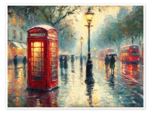 Poster The Classic Red Telephone Box of London