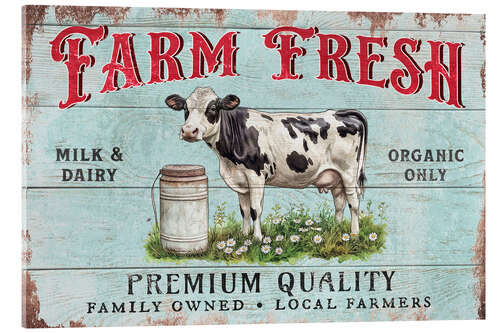 Acrylic print Farm Fresh Organic Milk And Dairy