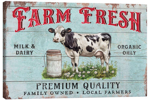 Canvas print Farm Fresh Organic Milk And Dairy