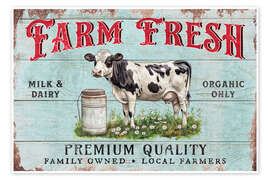 Póster Farm Fresh Organic Milk And Dairy - Pineapple Licensing