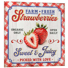 Print på skumplade Farm Fresh Strawberries