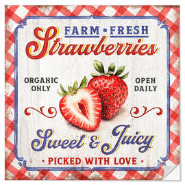 Autocolante decorativo Farm Fresh Strawberries - Pineapple Licensing