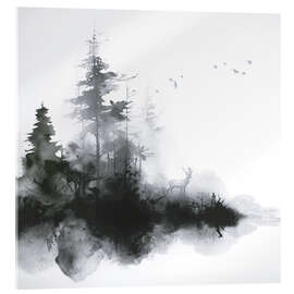 Cuadro de metacrilato Morning Atmosphere at the Edge of the Forest