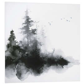 Hartschaumbild Morgenstimmung am Waldrand