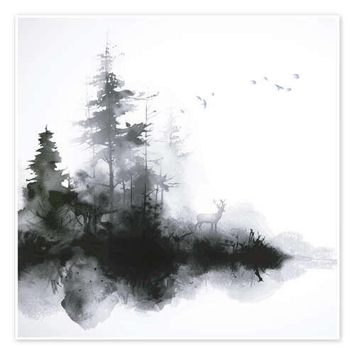 Plakat Morning Atmosphere at the Edge of the Forest
