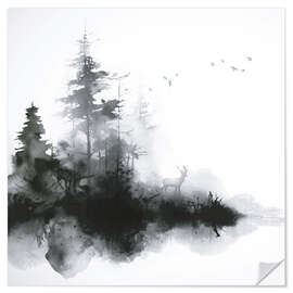 Wandsticker Morgenstimmung am Waldrand