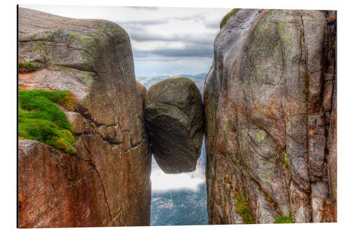 Aluminium print Kjerag Rock Plateau, Norway