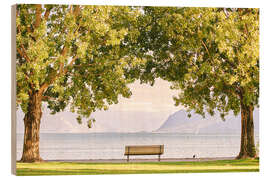 Holzbild Montreux, am Genfer See, Schweiz