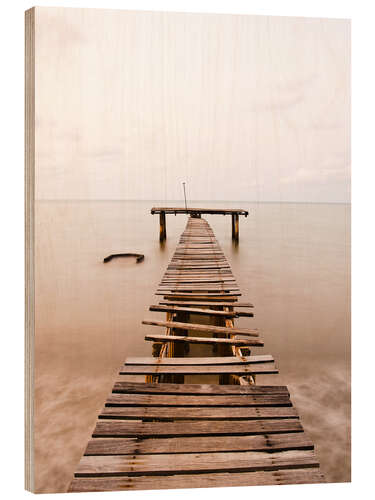 Cuadro de madera Wooden walkway to the sea
