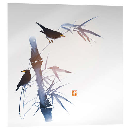 Acrylic print Birdsong on a Bamboo Bush