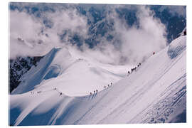 Acrylic print Rope team on Mont Blanc