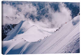 Canvas print Rope team on Mont Blanc
