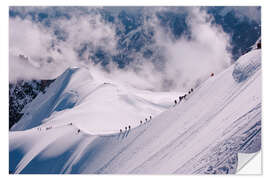 Wandsticker Seilschaft auf dem Mont Blanc