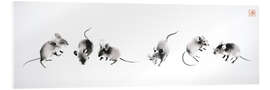 Quadro em acrílico Six Little Mice