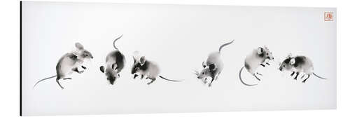 Aluminium print Six Little Mice