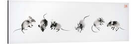 Aluminium print Six Little Mice