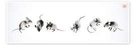 Wall print Six Little Mice