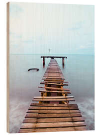 Quadro de madeira Abandoned Jetty Into the Sea