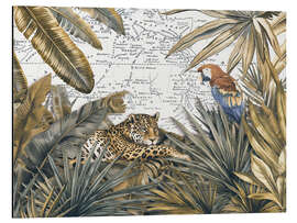Alubild Gepard und Papagei im Dschungelparadies - Andrea Haase