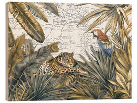 Holzbild Gepard und Papagei im Dschungelparadies - Andrea Haase