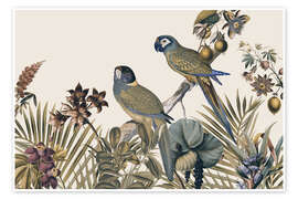 Wall print Jungle Vibes Parrots Island - Andrea Haase