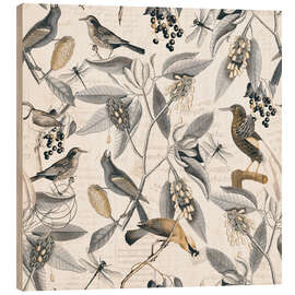 Wood print Nostalgic Magnolia Birds - Andrea Haase