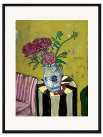 Gerahmter Kunstdruck Blumen auf dem Tisch