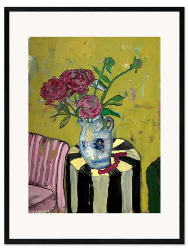 Inramat konsttryck Flowers on table