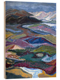 Tableau en bois Landscape - Nanda Schwarz