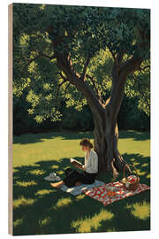 Wood print Reading a Book - Felipe Hora