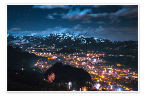 Poster Silvester im Reintal mit Berge