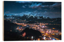 Holzbild Silvester im Reintal mit Berge - Lucas Tiefenthaler