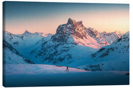 Lienzo Ski tourer with Patteriol in the background at sunset - Lucas Tiefenthaler