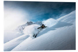 Acrylic print Deep snow turns in the mountains - Lucas Tiefenthaler
